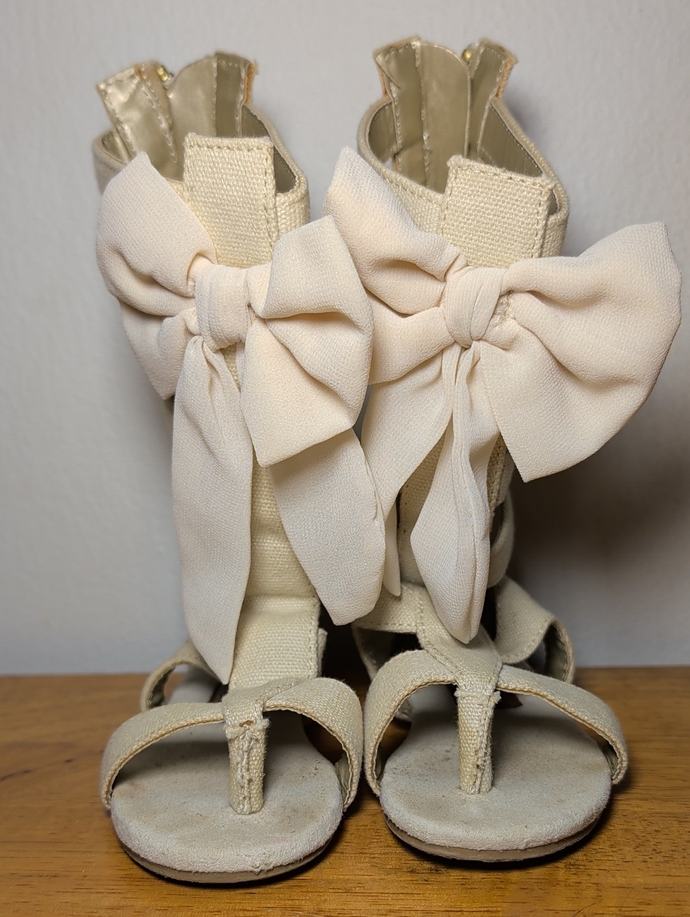 Joyfolie Alexa Gladiator Boots in Gardenia Bows Cottagecore Toddler Girls Size 7